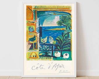 Cote D'Azur France Vintage Travel Poster Print  - Framed/Unframed