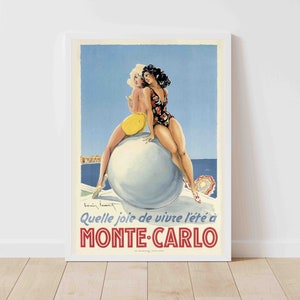 Monte Carlo Monaco Vintage Travel Poster - Framed/Unframed