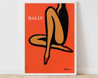 Bally Shoes Vintage Advertising Poster - Framed/Unframed