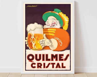 Vintage Beer Poster, Retro Beer Advertising, Funny Bar Wall Art, Pub Decor, Beer Lover Gift
