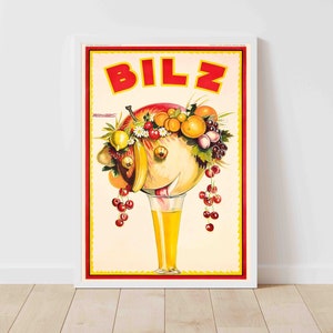 Soda Bilz Orange Juice Achille Mauzan Vintage Food and Drink Poster - Framed/Unframed