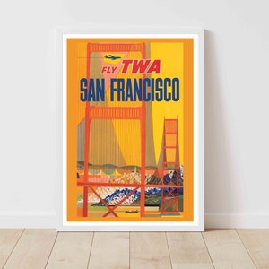 San Francisco USA America United States Vintage Travel Poster - Framed/Unframed