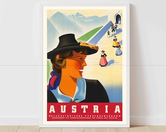 Austria Vintage Travel Poster Print - Framed/Unframed