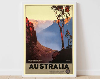 Australia Vintage Travel Poster Print  - Framed/Unframed