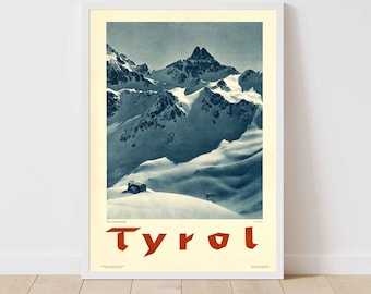 Tyrol Austria Vintage Travel Poster - Wydruk w ramie - Wydruk na płótnie