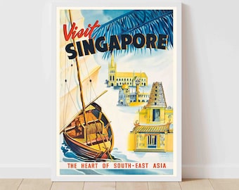 Affiche Vintage Empire Britannique Singapour Ananas - Tirage A4/A3/A2/A1 - Neuf