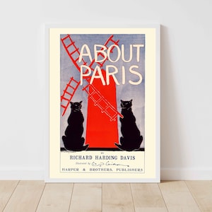 Moulin Rouge Paris Black Cats Richard Harding Davis France Ballet Dancer Theatre Art Vintage Advertising Poster Print - Framed/Unframed