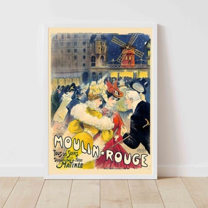 Moulin Rouge Paris Villefroy Frankreich Balletttänzer Theaterkunst Vintage Werbeplakatdruck - gerahmt / ungerahmt