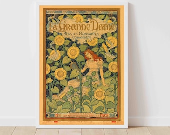 La Grande Dame Art Nouveau Eugene Grasset Vintage Travel Poster - Framed/Unframed