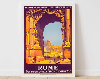 Rome Italy Vintage Travel Poster Print  - Framed/Unframed
