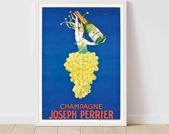 Champagne Wine Beverage Vintage Travel Poster - Framed/Unframed
