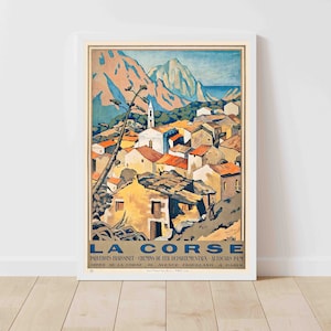 Pôster de viagens vintage da Córsega França - emoldurado/sem moldura