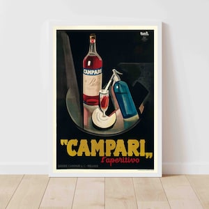 Cartel vintage de comida y bebida de licor Campari - Enmarcado/Sin enmarcar