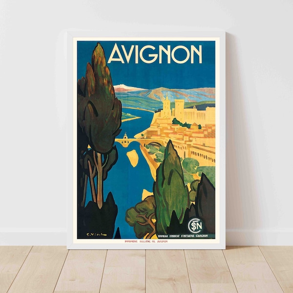 Avignon Provence France Vintage Travel Poster Print - Framed/Unframed