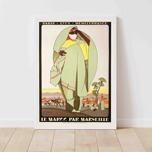 From Morocco to Marseille France Vintage Travel Poster - Framed/Unframed