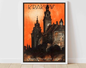 Krakow Poland Vintage Travel Poster - Framed/Unframed