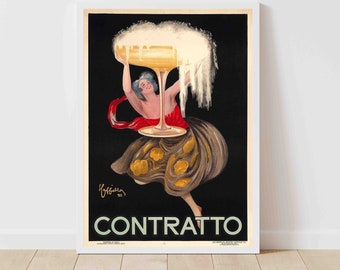 Contratto Food and Beverage Vintage Travel Poster - Framed/Unframed