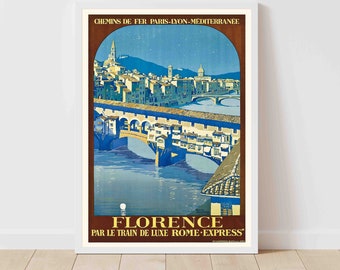 Florence Italy Vintage Travel Poster Print - Framed/Unframed