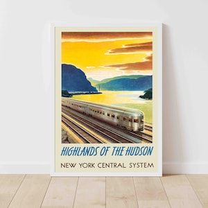 Highlands of the Hudson New York Central System United States Vintage Travel Poster - Framed/Unframed