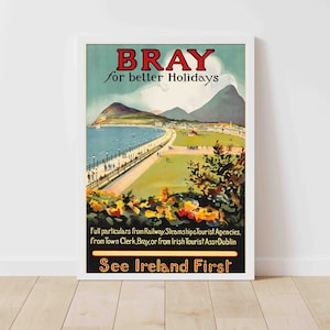Bray Ireland Vintage Travel Poster Print - Framed/Unframed