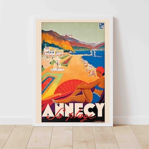 Annecy Auvergne-Rhône-Alpes France Vintage Travel Poster Print - Framed/Unframed
