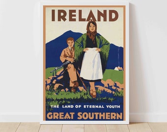 Ireland Vintage Travel Poster Print - Framed/Unframed