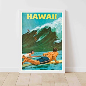Hawaii Hawaii Vintage Reiseplakat - Gerahmt / Ungerahmt