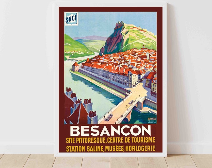 Besançon France Vintage Travel Poster - Framed/Unframed