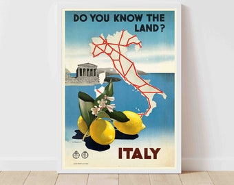 Italy Vintage Travel Poster Print - Framed/Unframed