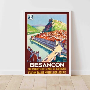Besançon Frankreich Vintage Reiseposter - gerahmt/ungerahmt