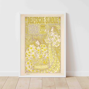 Delftsche Slaolie Werbung Art Deco Vintage Reiseposter - gerahmt/ungerahmt