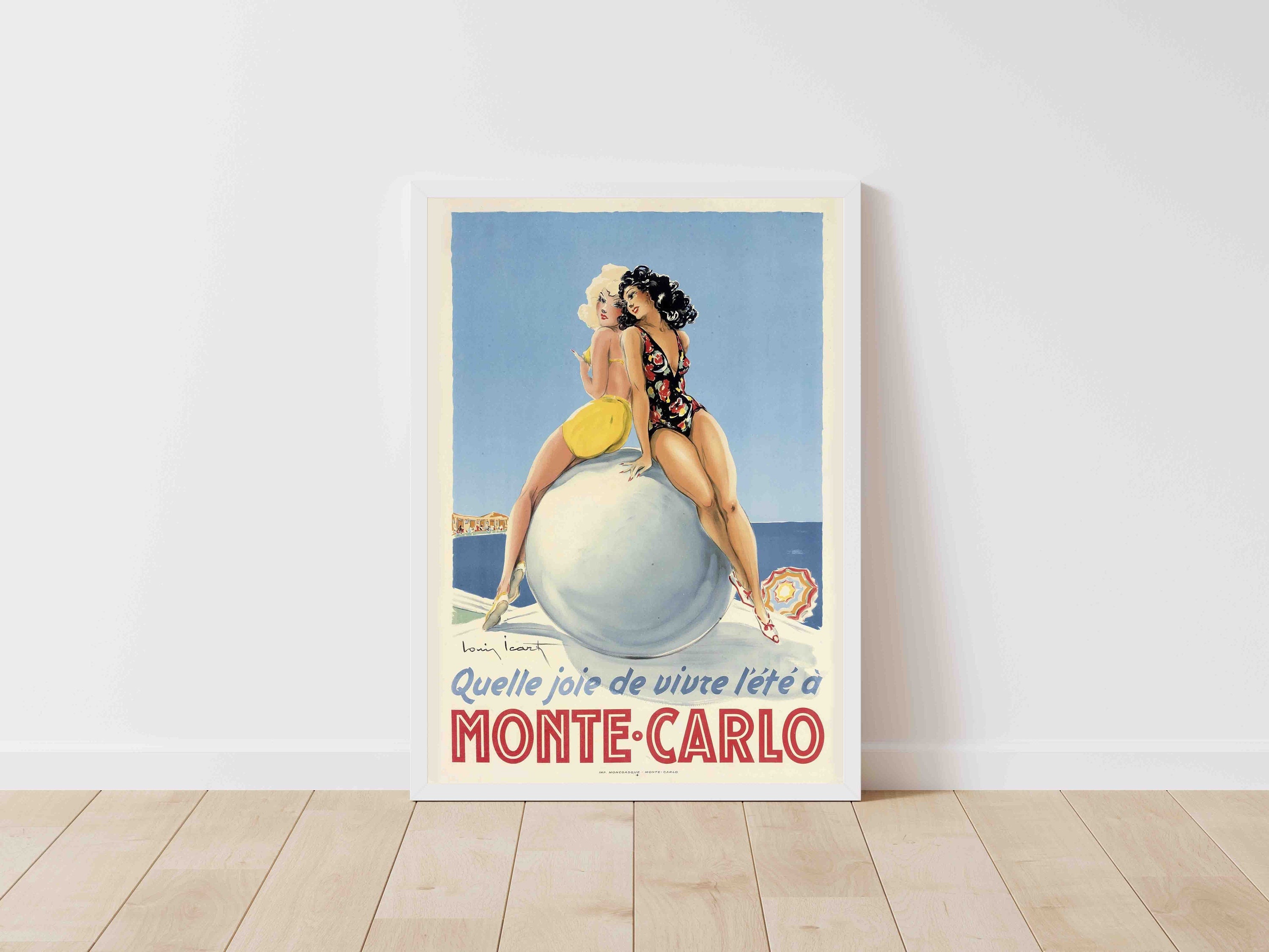 Monte Carlo Monaco Vintage Travel Poster - Framed/Unframed