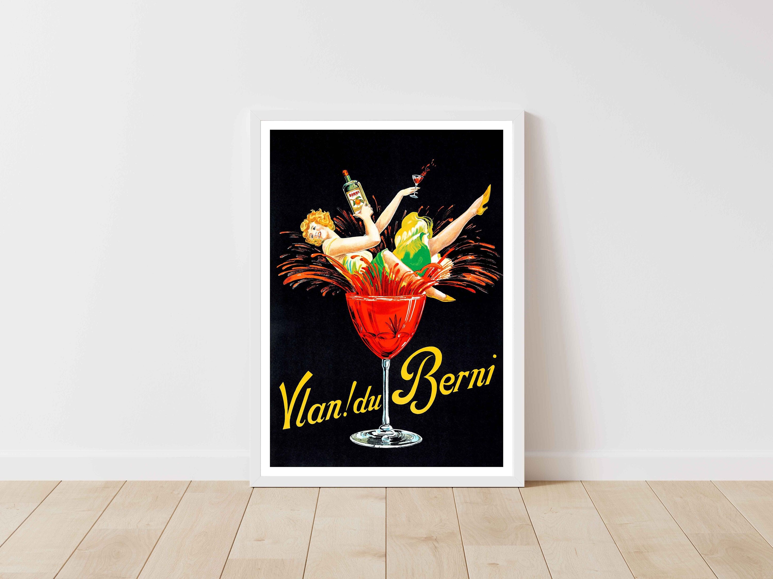 Vintage Champagne Wine Bottle Drink Kitchen Art Food and Drink Beverage Food and Beverage Vintage Print - Framed/Unframed