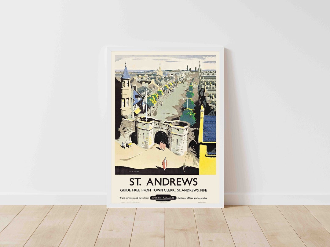 St Andrews Fife Scotland Great Britain Vintage Travel Poster Print ...