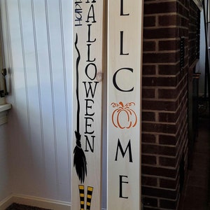 DOUBLE SIDED wooden porch sign, Happy Halloween porch sign, Wood Porch sign, Witch wood sign, Front porch decor, Halloween decorations