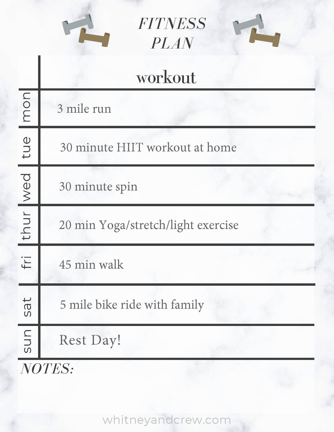 Light reordetable hiit workout