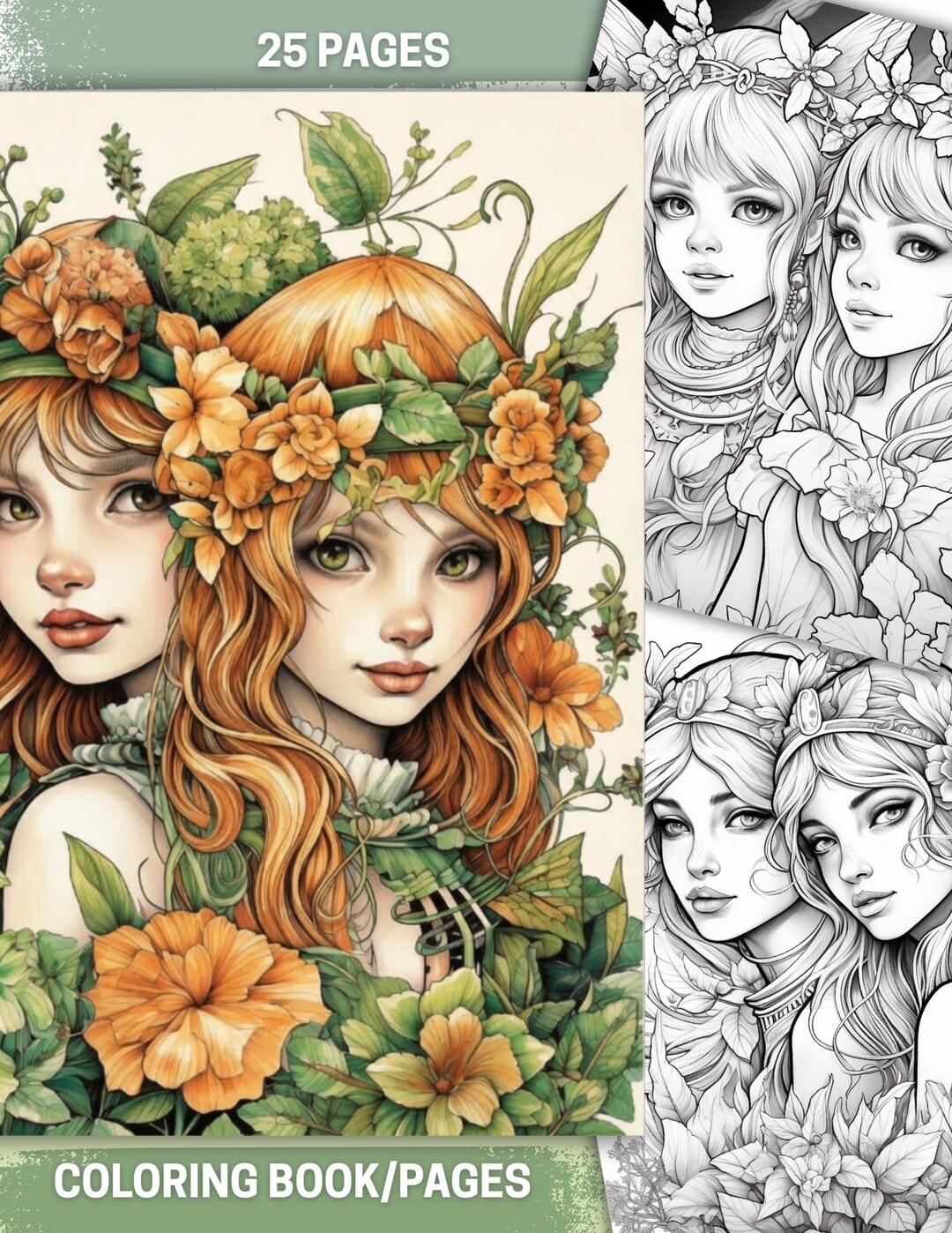 Fairy Coloring Book: 25 Fantasy Art Pages for Teens & Adults (PDF ...