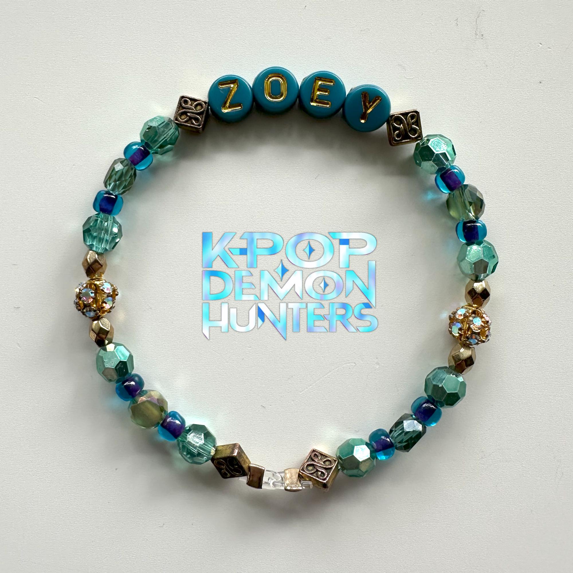 KPOP Demon Hunters - Zoey Beaded Bracelet - Turquoice, Blue, Green