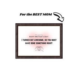 Cartão para impressão de Feliz Dia das Mães | Cartão minimalista para o Dia das Mães | Download digital (148x105mm) | Modelo de cartão