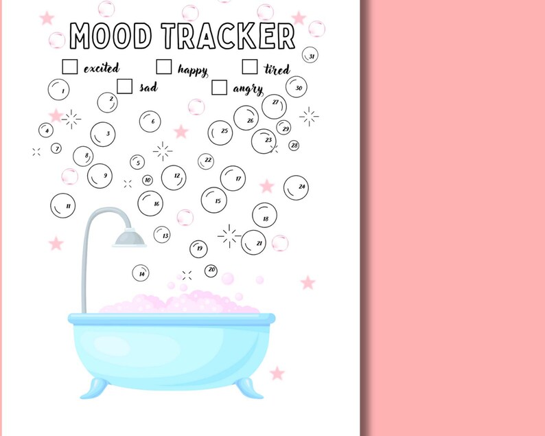 Mood Tracker Printable | Self Care Planner | Mental Health Journal ...
