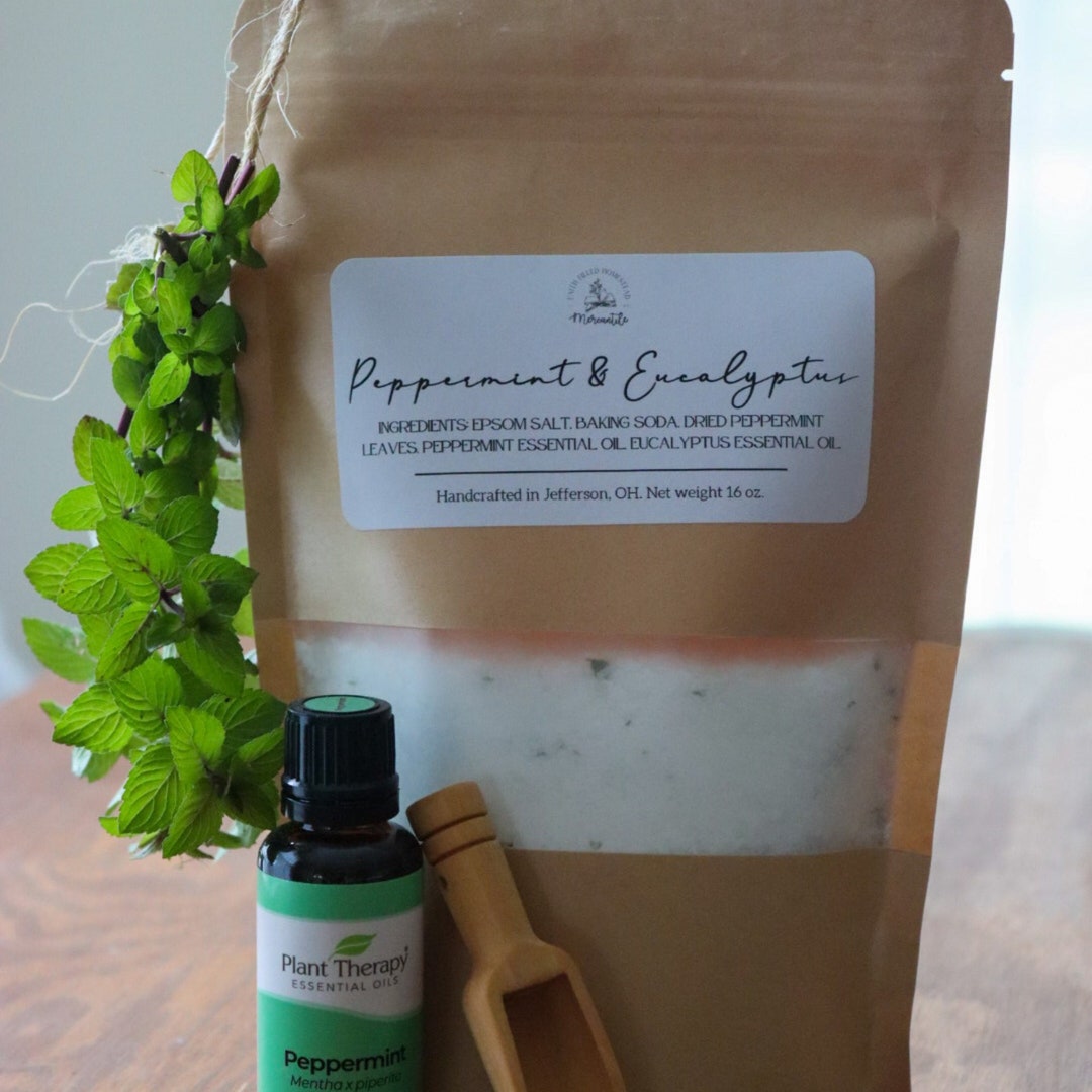 Peppermint & Eucalyptus Bath Salts 1 Lb Bath Salts 16 Oz Etsy