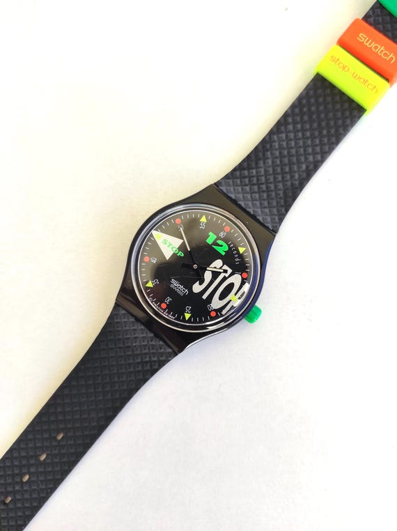 Swatch stop watch 1993 box included - Vintage swatch watch - Swatch swiss watch SSB 101