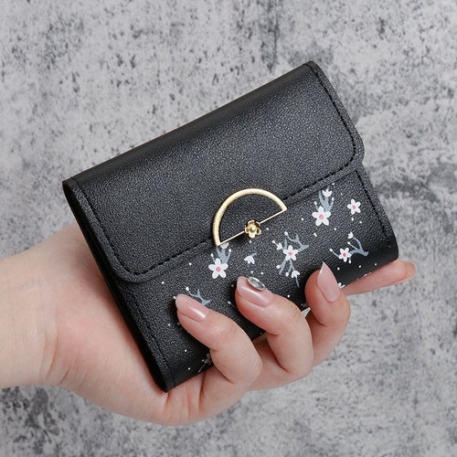 Wallet for Women,Trifold Snap Closure Small Wallet,Credit Card Holder Coin Purse with ID Window