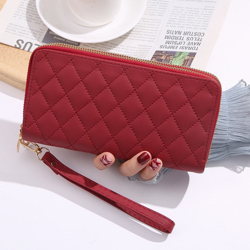 large double zipper wristlet