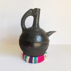 Authentic Handmade Ethiopian Gurage Jebena |  ጉራጌ ጀበና | Rare Find | - Traditional Clay Coffee Pot
