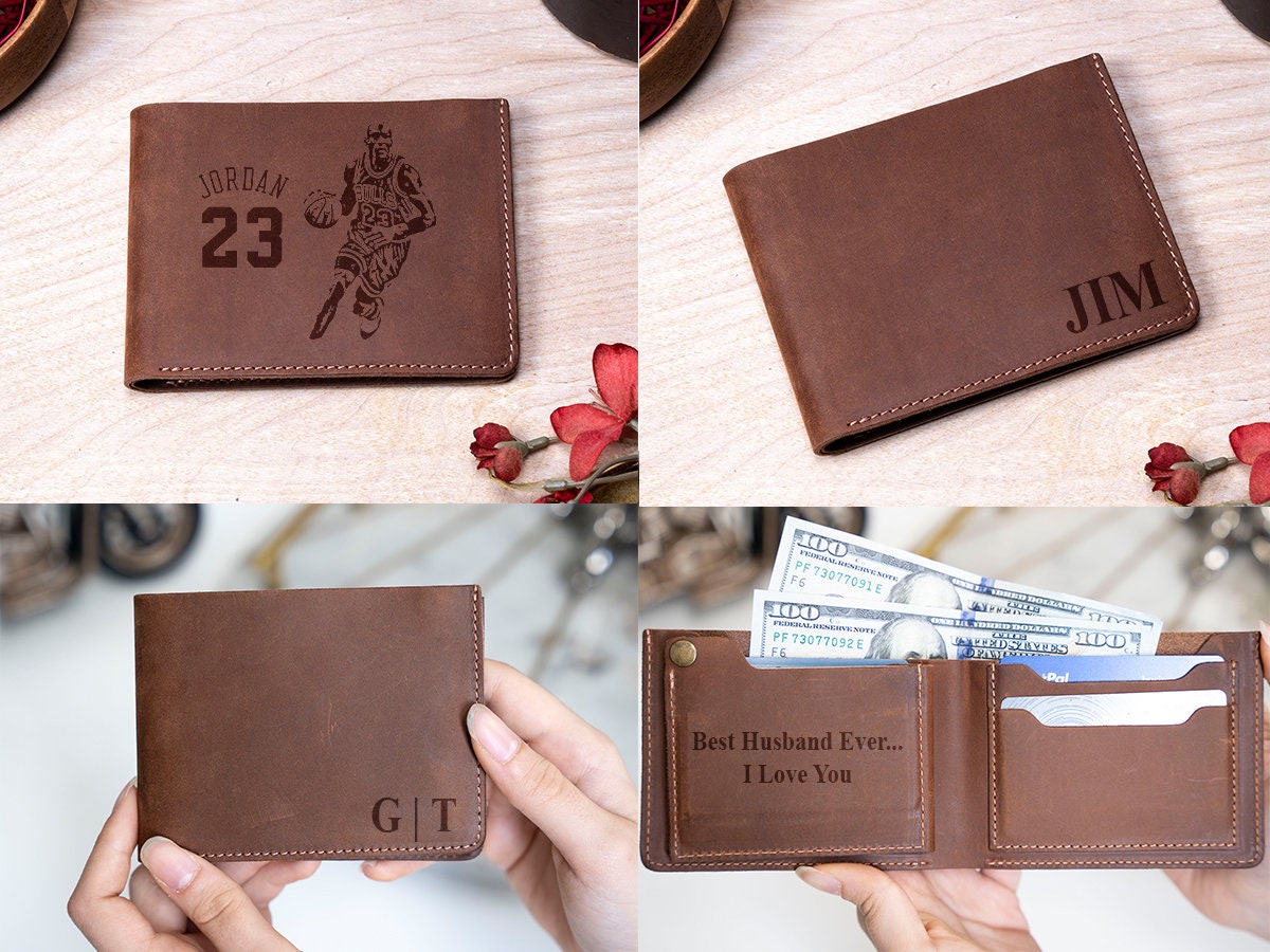 Christmas Gift Personalised Men's Wallet Genuine Soft 