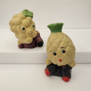 Traube und Ananas Salz- und Pfefferstreuer - Vintage