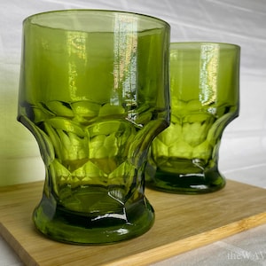 Viking Georgian Emerald Honeycomb Pilsner, zestaw 2 szt. - Vintage Glassware