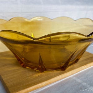 Bol de service en verre Amber Depression - Verrerie vintage