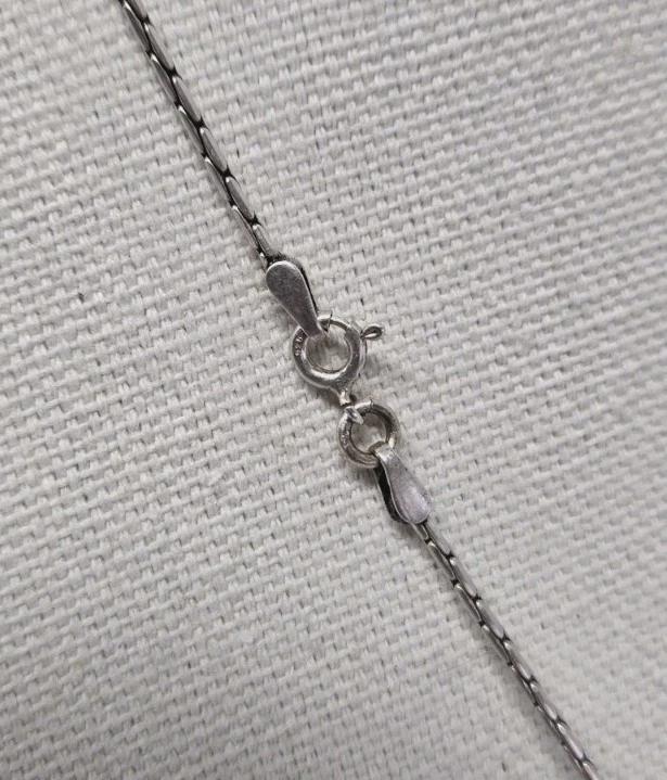 VTG 1990’s 925 Sterling Silver Turquoise Pendant with 20" Cardano Chain Necklace - Thumbnail 7